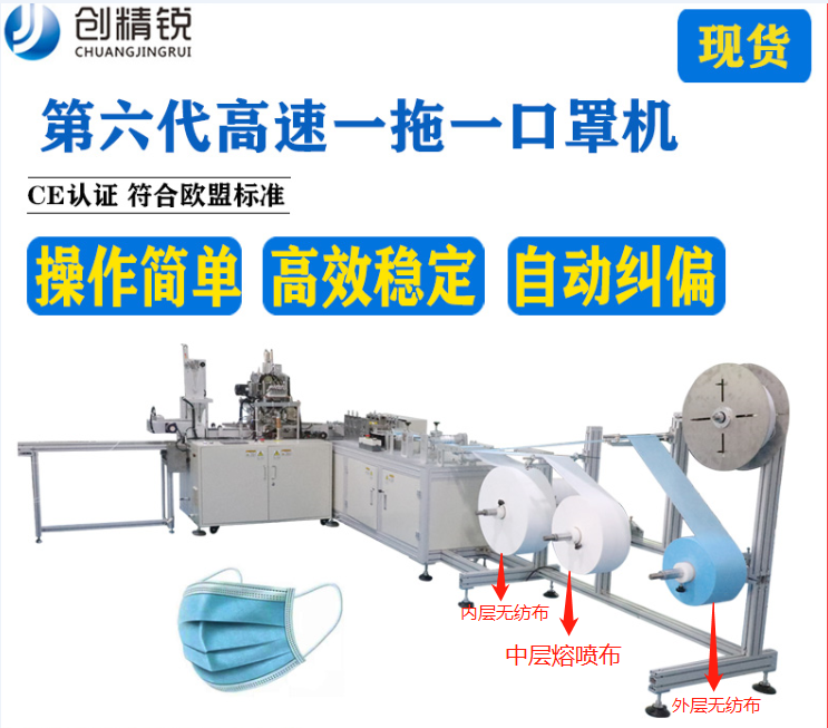 一拖一平面醫(yī)用口罩機